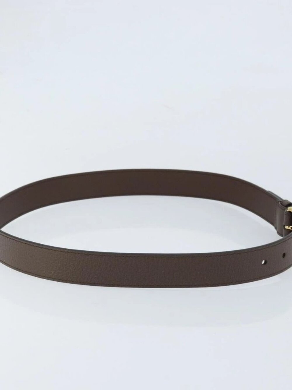 GUCCI Belt Leather 38.6" Brown Gold Auth BA11143 - Picture 4 of 10